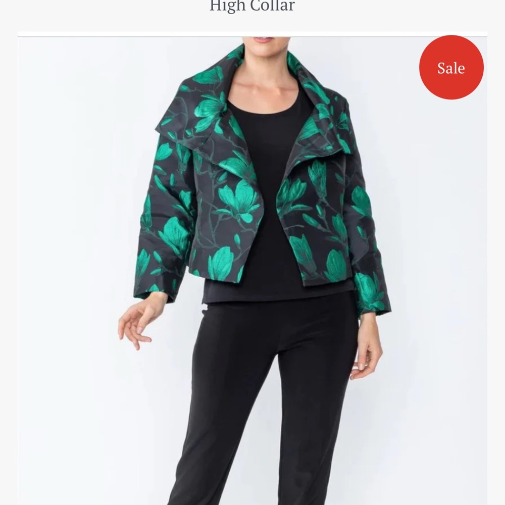 IC COLLECTION IC Collection Long Sleeve Crop Jacket With High Collar | Size: M